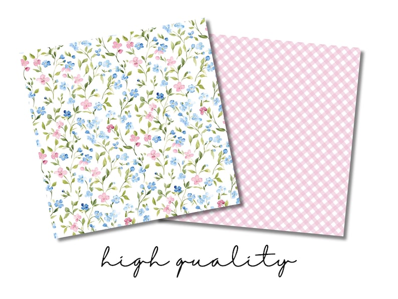 Grand Millennial Seamless Patterns - Pastel Floral Patterns - Vintage Chic Digital Scrapbook Paper for Crafts - Repeating Patterns image 9