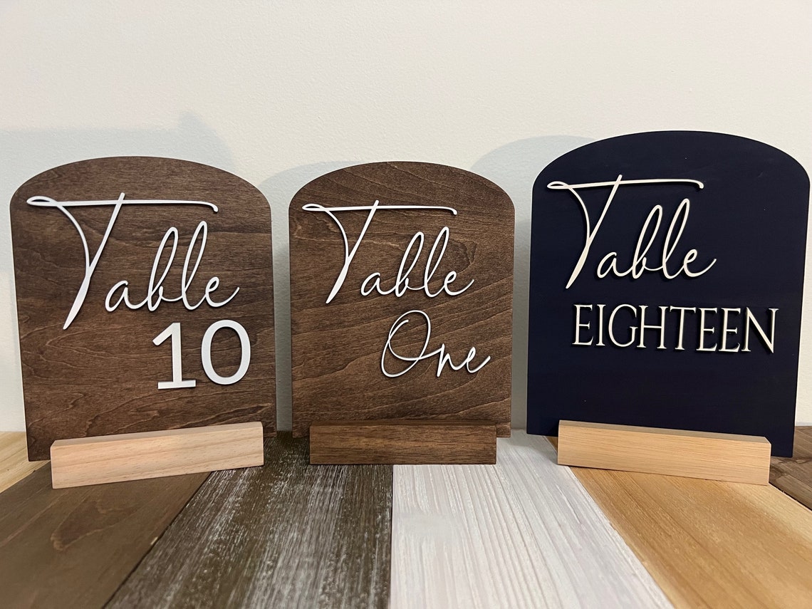 Wedding Wood Table Numbers - Etsy