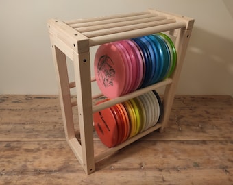 Two level Disc Golf Rack with shelf | Disc golf disc holder | Disc golf storage shelf