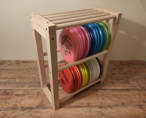 Two Level Disc Golf Rack With Shelf Disc Golf Disc Holder Disc