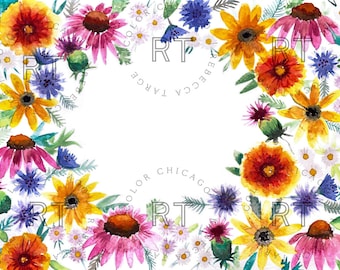 Native Chicago Blumen Aquarell