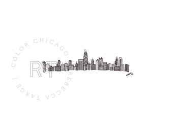 Chicago Skyline Tuschezeichnung
