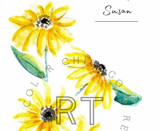 Schwarzäugige Susan Aquarell