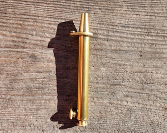 Black Powder Measure, adjustable, brass with Hinged Spout