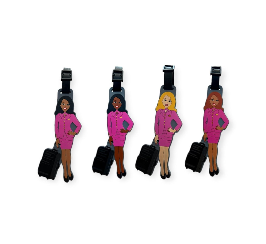 Pink Lady Flight Attendant Luggage Tags Etsy