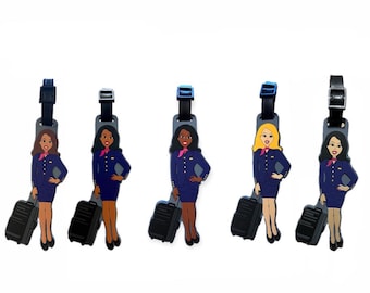 Flight Attendant Luggage Tag | Pilot & Cabin Crew Gift |Travel Tag