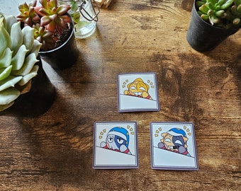 Five Nights At Freddys Sundrop, Moondrop, and Eclipse Bongo Cat Vinyl Stickers