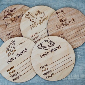Neugeborenen Geburtsankündigung SVG Bundle | Baby Stats Schild für Glowforge & Laser Cuts