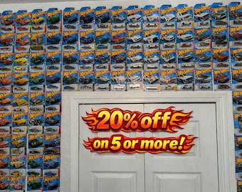 Wall Display for Standard Carded Hot Wheels, Matchbox, and more! (20 Hangers!)