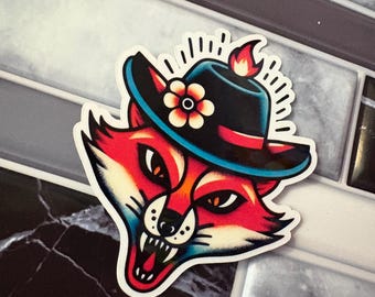 Mad Fox  Tattoo Stickers | |Glossy stickers | Indoor stickers | Waterproof Stickers| personalized Stickers| Handmade Stickers