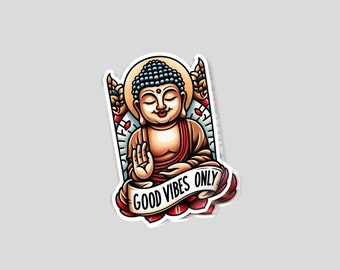 Good Vibes Only Traditional Tatoo  |Glossy stickers | Indoor stickers | Waterproof Stickers| personalized Stickers| Handmade Stickers