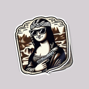 Thug Mona Lisa Traditional Tattoo Stickers |Glossy stickers | Indoor Stickers | Waterproof Stickers| Handmade Stickers|
