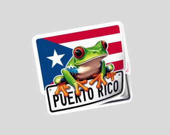 Puerto Rico Coqui Glossy stickers | Indoor Stickers | Waterproof Stickers| personalized Stickers| Handmade Stickers