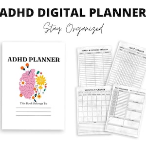 ADHD Digital Product, Printable Digital Planner, Organization, Canva Template