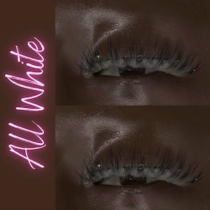White and Black Eyelash Strip, Dramatic Faux Lashes for Bold Looks, Reusable Eyelash Strips for Lash Lovers, All White