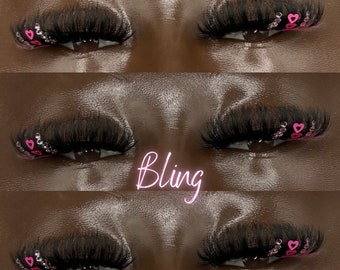 Colored Lashes Rhinestone Lashes Bling Eyelash Extension Eyelash Strips