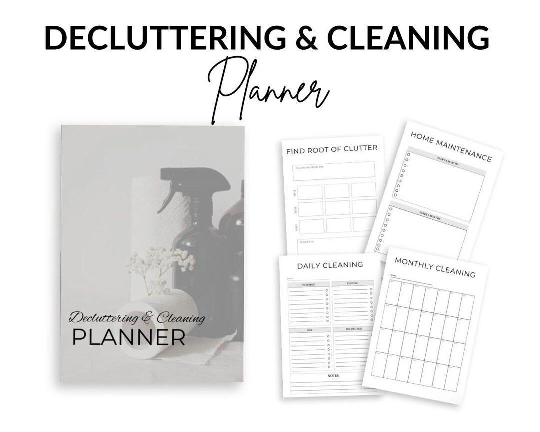 Cleaning Checklist Printable Planner, Weekly Clean Declutter Home ...