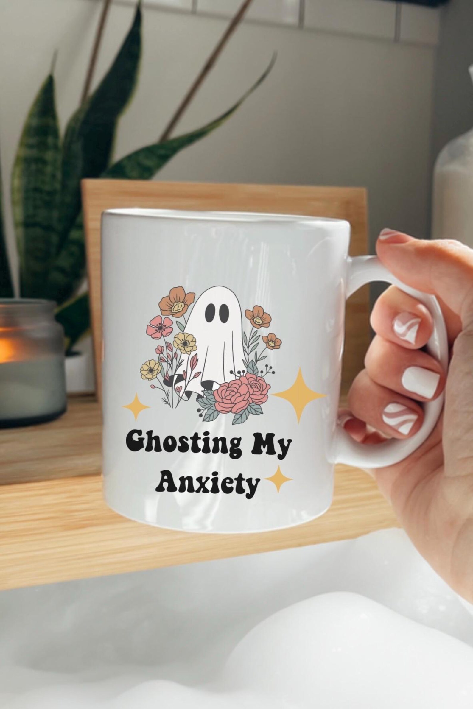Mug En Céramique Fantôme Halloween - Mignon, Pratique, Pour Café, Thé Ou Déco Festives