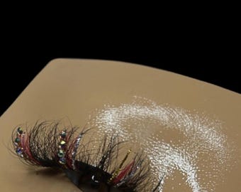 Candy Crystal Lash Extensions - Colorful Rhinestone False Eyelashes for Bold Glam Looks, Festival Makeup, and Special Events