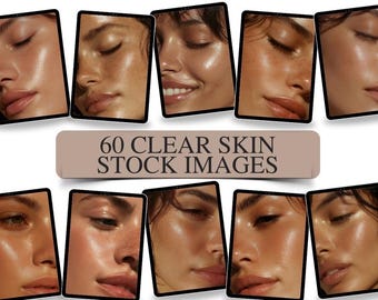 60 Clear Skin Skincare AI Stock Images, Beauty Branding Photos, Realistic Face Skin Care Content, Social Media Content