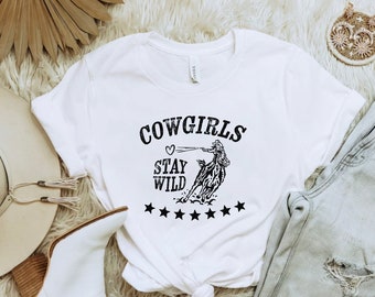 Retro Stay Wild Shirt for Cowgirls, Country Crewneck for Southwest Women, Vintage t-shirt for Western Girls