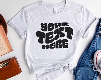 Custom Groovy Text Shirt: Personalized Retro Tee, Trendy Gift