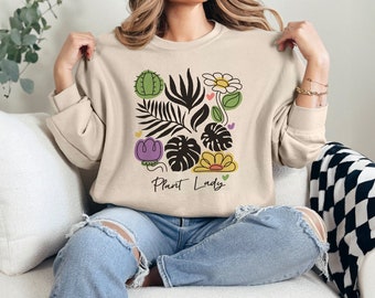 Plant Lady Crewneck Sweatshirt: Botanical Lover Gift