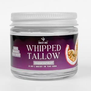 Moisturizer met passievruchten, 100% grasgevoerde rundertalg voor de huid, gemaakt in de VS