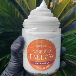 Whipped Calendula Tallow • Grass-fed Beef • No Chemicals, Additives or Fillers • Moisturizer • Organic