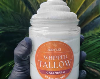 Whipped Calendula Tallow • Grass-fed Beef • No Chemicals, Additives or Fillers • Moisturizer • Organic