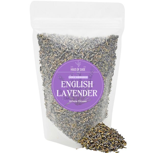 100% Organic Lavender • Lavandula • No Additives, Pesticides, or Chemicals • Whole Flower