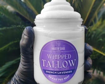 Lavender Tallow Moisturizer • Whipped Grass-fed Beef Tallow • No Chemicals, Additives or Fillers • Organic