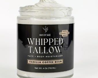 Vanilla Coffee Tallow Moisturizer | Natural Face + Body Cream | Grass-Fed Made in the USA
