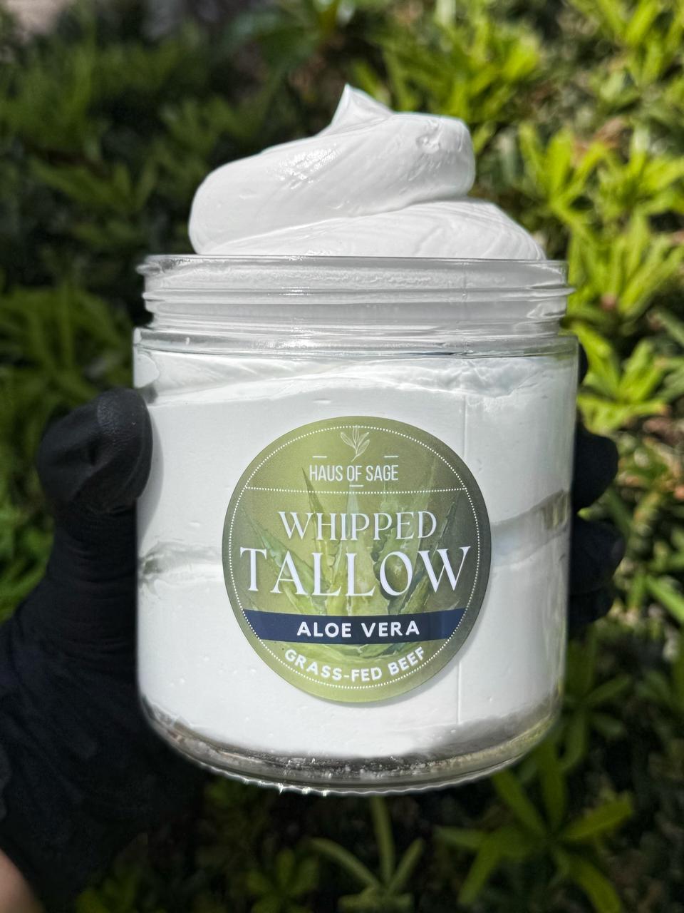 Whipped Aloe Vera Tallow Moisturizer • Grass fed Beef Tallow • Unscented • No Chemicals, Additives or Fillers • Organic