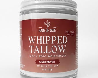 Unscented Whipped Grassfed Beef Tallow Moisturizer