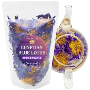 100% Organic Egyptian Blue Lotus Flower (WHOLE) • No Additives, Pesticides, or Chemicals • Nymphaea caerulea