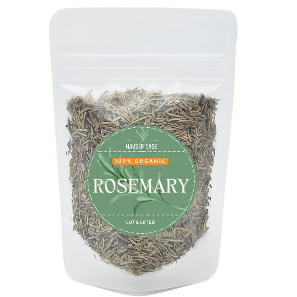 100% Organic Rosemary • Dried • No Additives, Pesticides, or Chemicals •  Cut & Sifted • Organic Herbs  • Tea