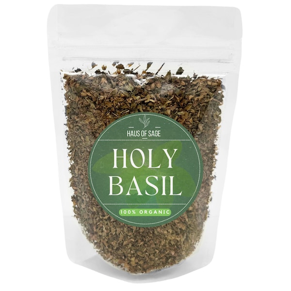 100% Organic Holy Basil • Tulsi • No Additives, Pesticides, or Chemicals • Herbal Tea