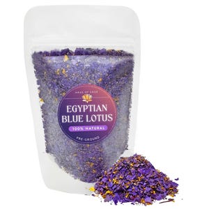 エジプシャンブルーロータスの花びらと茎：粉砕済みニンフェア・カエルレア