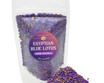 Egyptian Blue Lotus Petals & Stems: Pre-Ground Nymphaea Caerulea