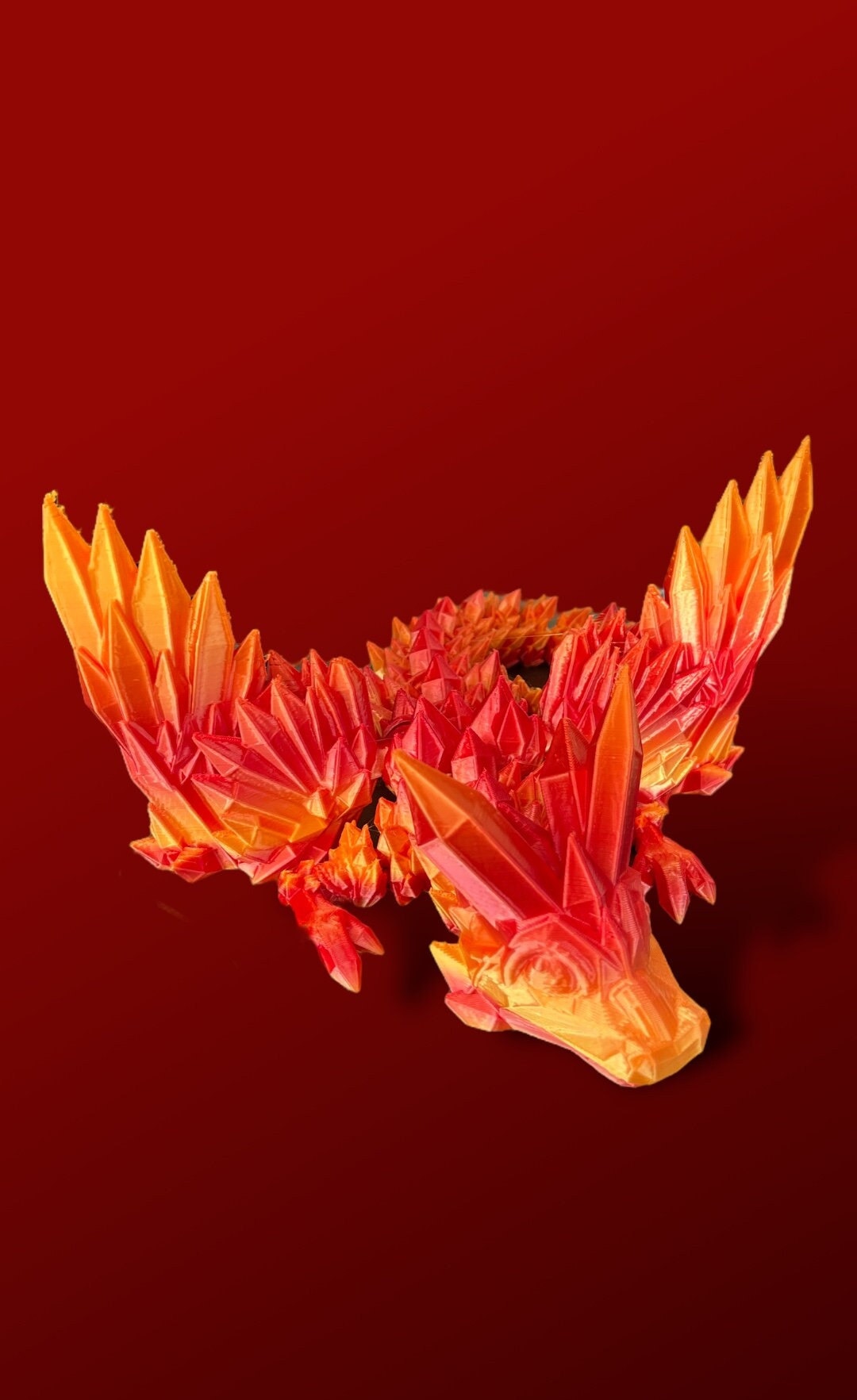 3D Printed Articulated Red/yellow Silk Dragon High Quality - Etsy