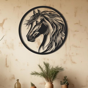 Einzigartige Metallpferdewanddekor, Pferdekunst für Bauernhaus Haus, Pferd Metallwanddekor, Pferdekunst, Metallpferdewandkunst, Metallpferdekopf