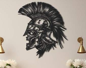 Undead Spartan Warrior Silhouette Metal Wall Art, Timeless Military Artwork, Greek Soldier Art, Gladiator Silhouette, Bold Heroic Design