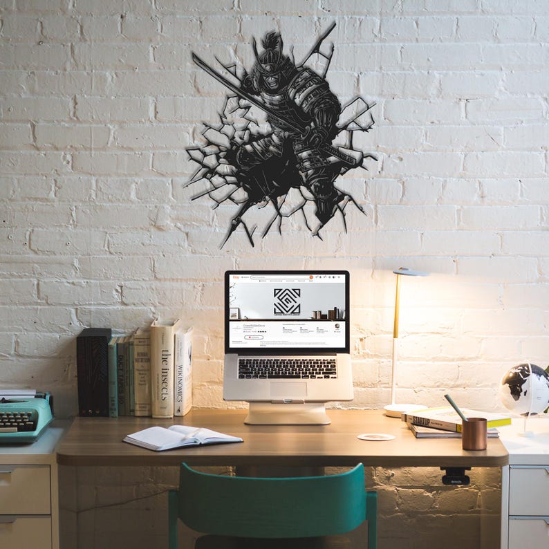 metal-samurai-wall-art-japanese-samurai-art-modern-3d-wall-d-cor