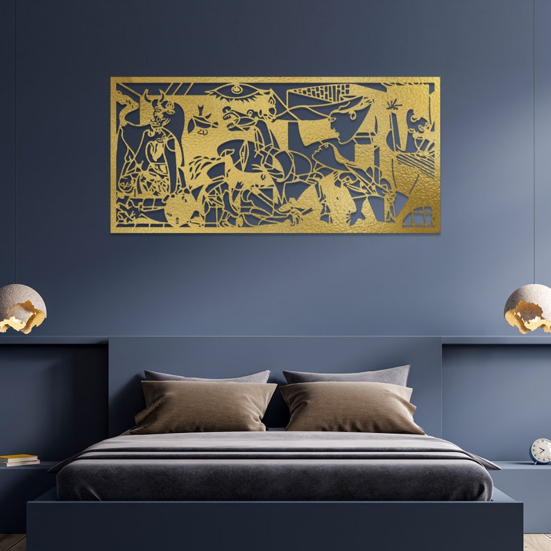 Picasso Guernica Leinwand Druck 80x165cm - Berühmte Wandkunst Mit Rahmen