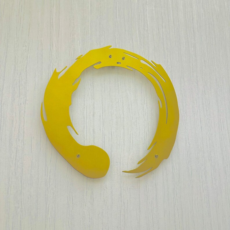 Enso Circle Metal Wall Art, Japanese Calligraphy Abstract, Home Decor ...