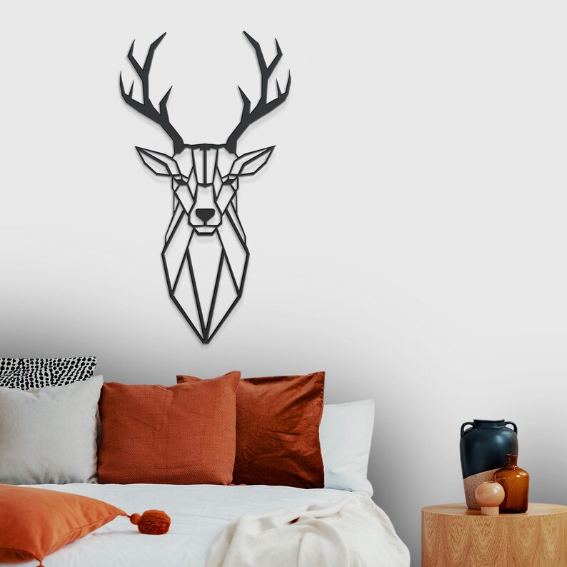 Metal Deer Wall Art, Deer Head Wall Art, Deer Wall Hanging, Home Decor ...