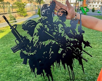 Soldiers Metal Wall Art, Special Ops Soldiers, Military Decor, Soldiers Metal Wall Art, Army, Metal Wall Art, Man Cave Decor, Home Decor