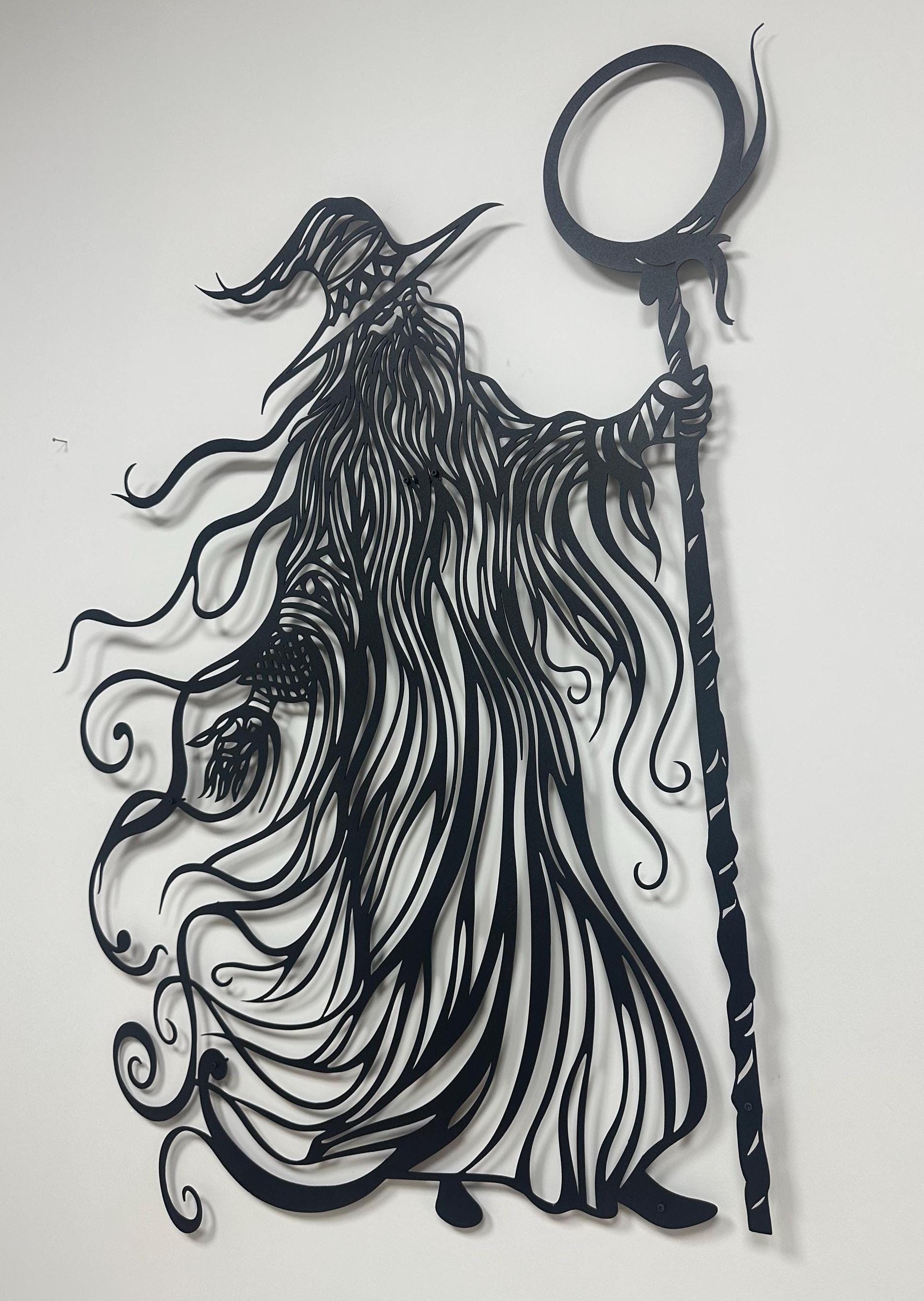 Wizard Wall Decor, Powerful Wizard Silhouette Laser Cut, Detailed ...