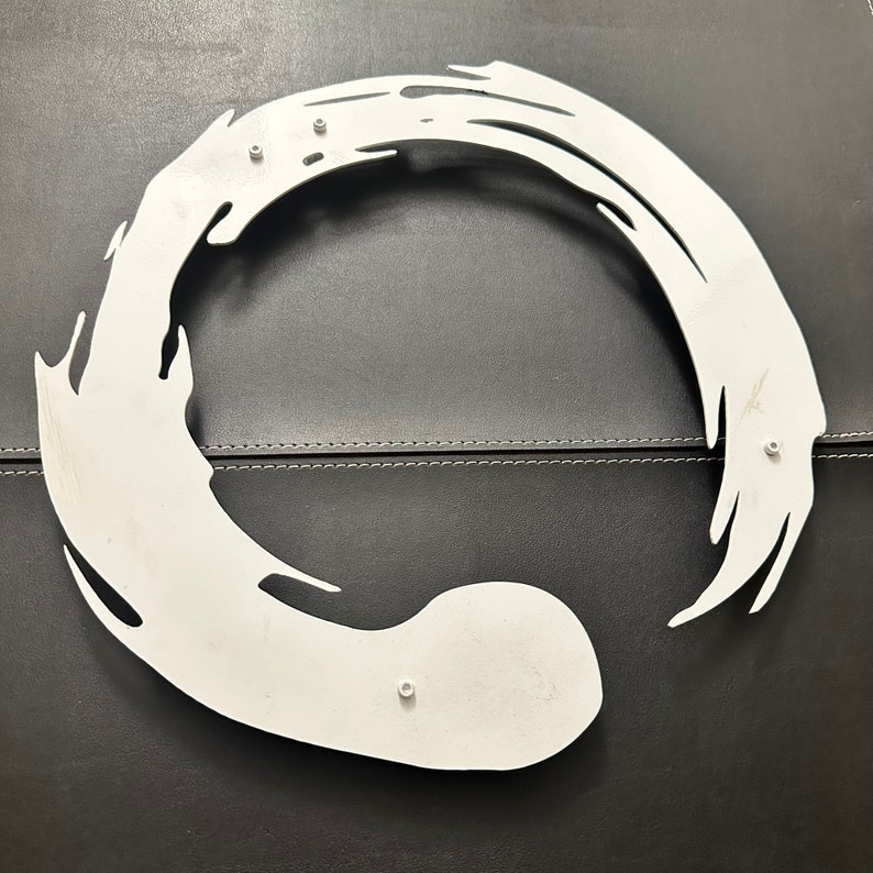 Enso Circle Metal Wall Art, Japanese Calligraphy Abstract, Home Decor ...